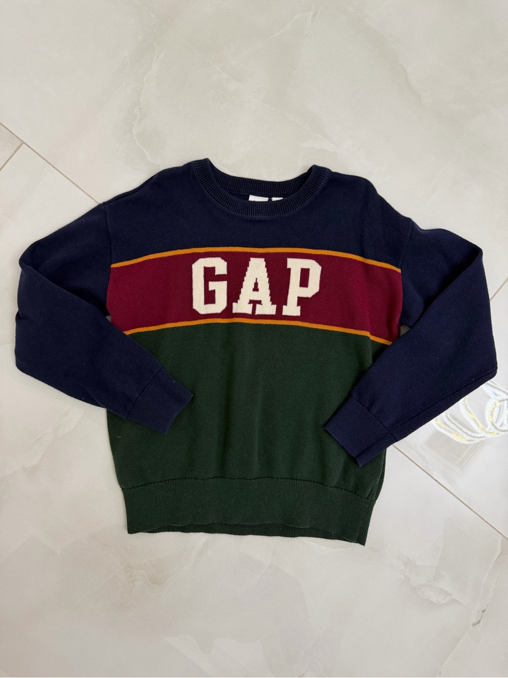 GAP Navy Ribbed Crewneck Sweater